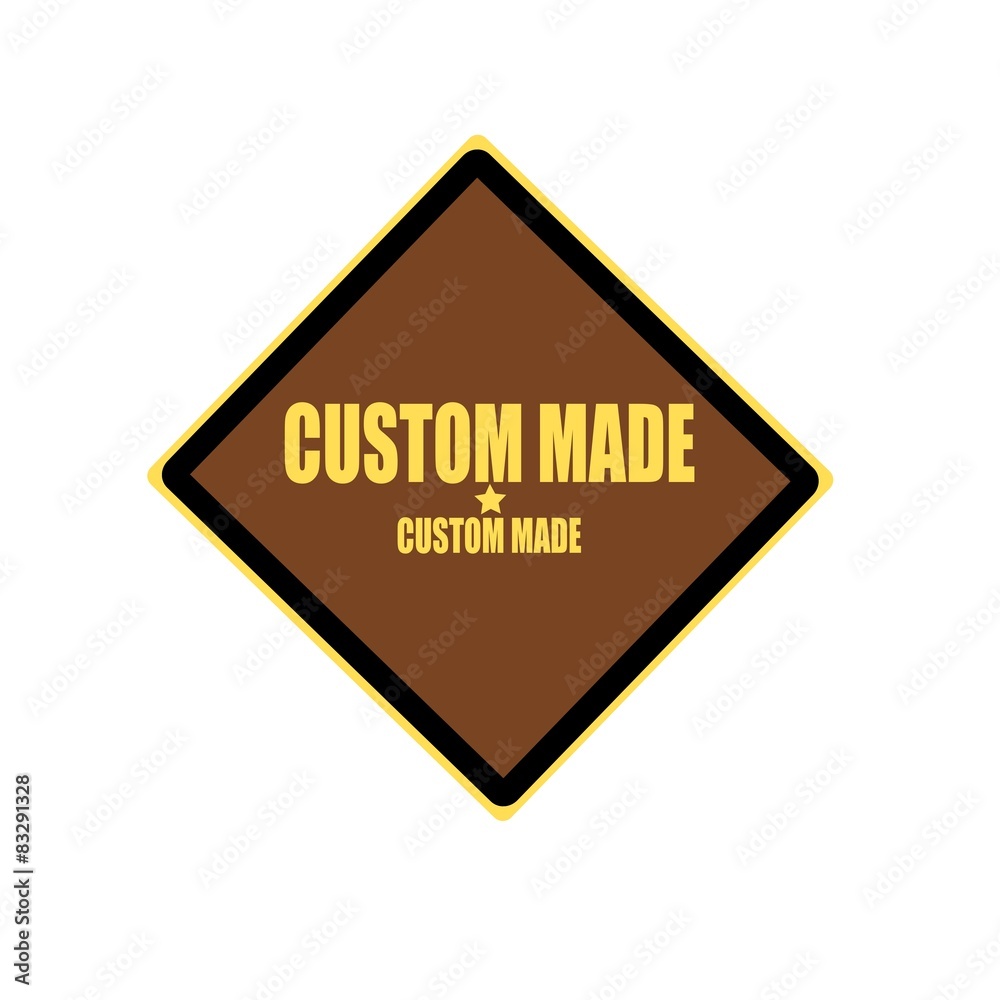 Custom made yellow stamp text on brown background Custom made yellow stamp text on brown background