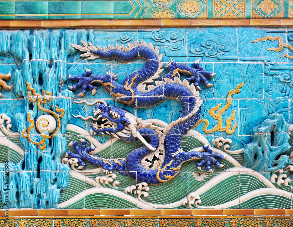 Nine-Dragon-Wall (Number 6 from left) built in 1756, Beijing