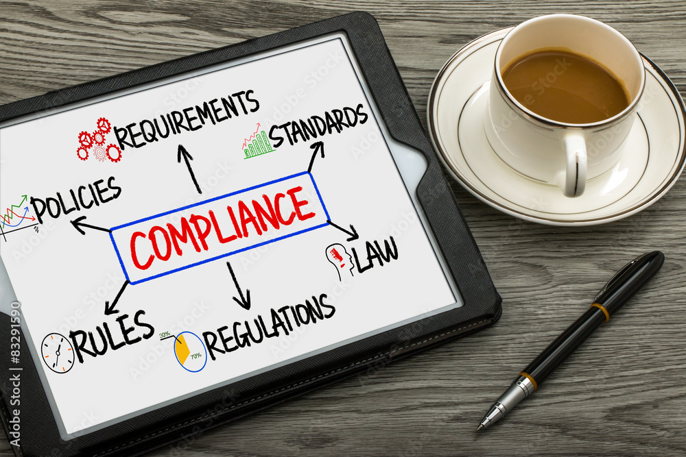 compliance flowchart hand drawing on tablet pc compliance flowchart hand drawing on tablet pc