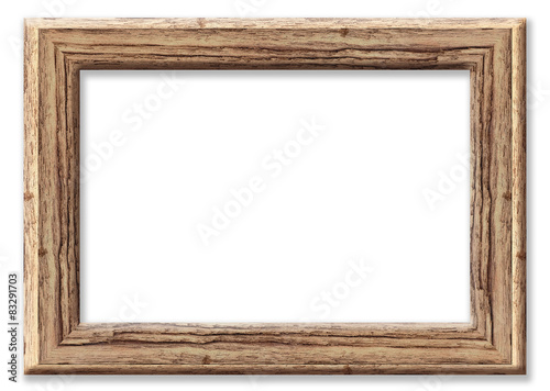 Wood frame isolated on white