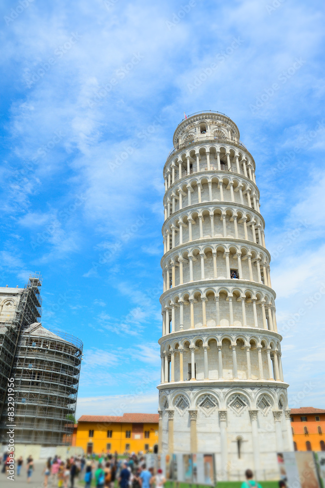 world famous leaning tower in Pisa