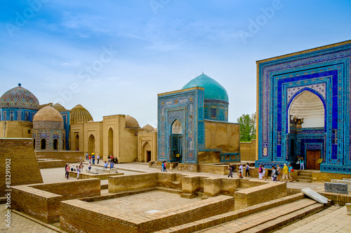 Shah-I-Zinda memorial complex, necropolis in Samarkand photo