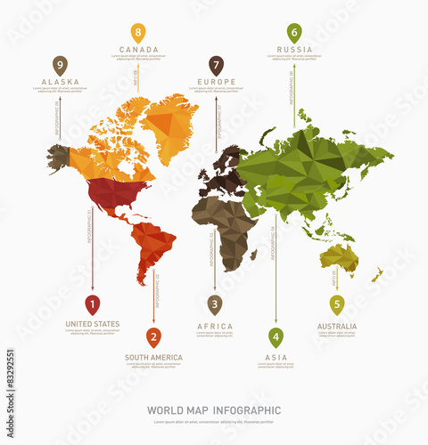World map vector illustration infographic template