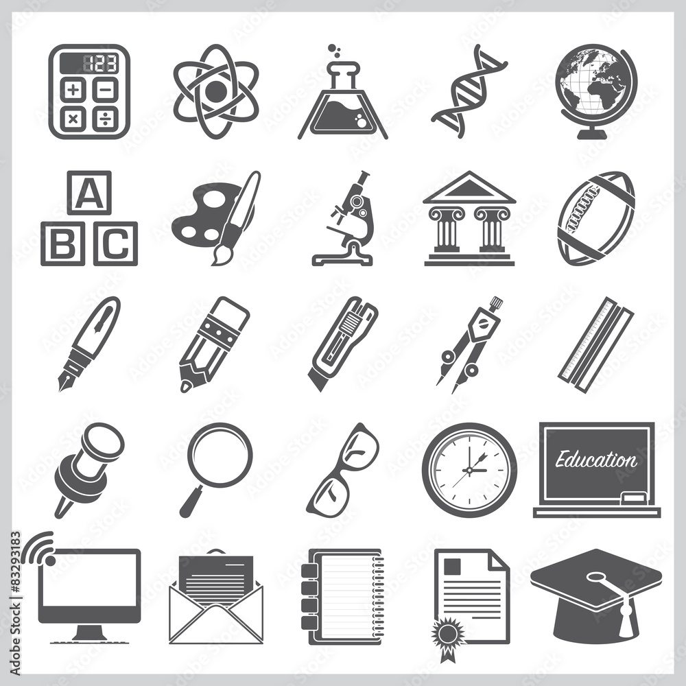 Education And Learning Sign Symbol Icon Set