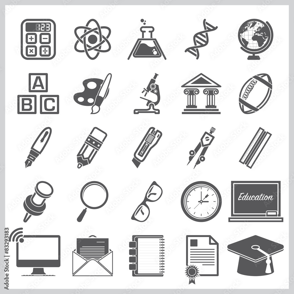 Fototapeta premium Education And Learning Sign Symbol Icon Set