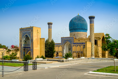 Gur Emir mausoleum of the conqueror Asian Tamerlane in Samarkand photo