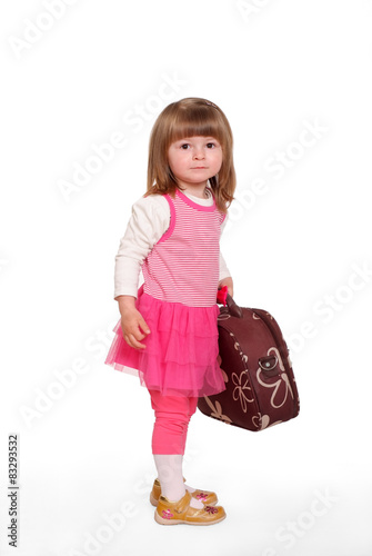 Baby and suitcase