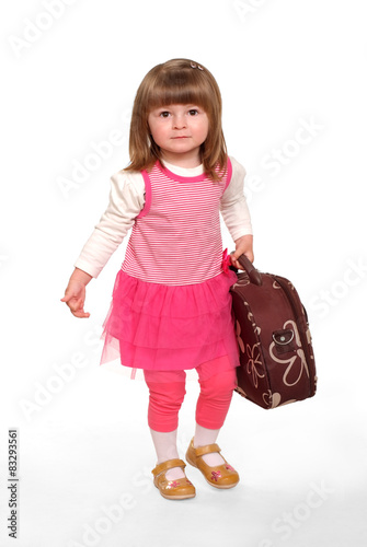 Baby and suitcase