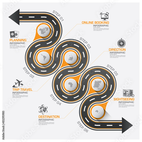 Road And Street Business Travel Curve Route Infographic Diagram