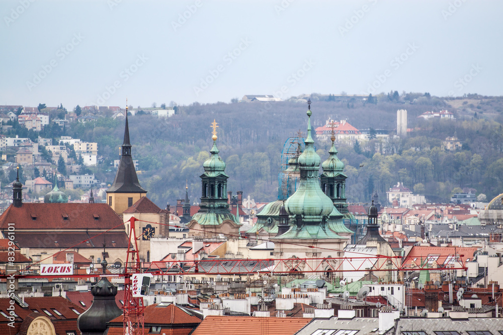 Obraz premium High angle view of Prague
