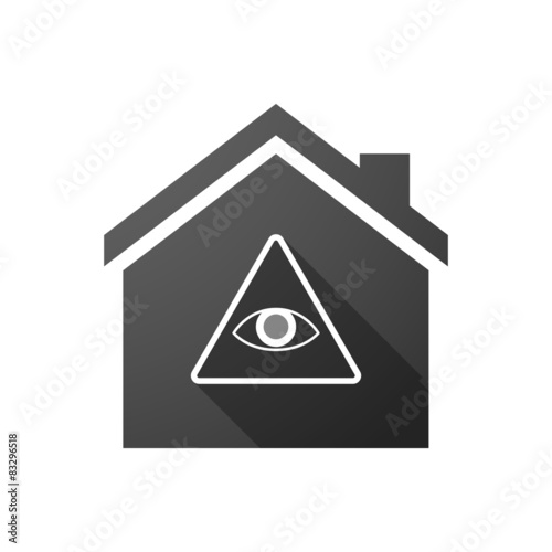 Black house icon with an all seeing eye