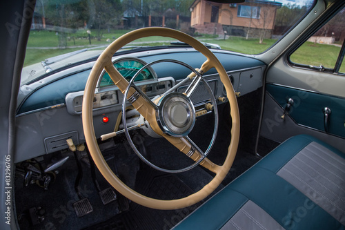 Vintage car interior GAZ M21 Volga