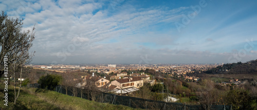 Panoramic view of Bologna, Italy, from San Pellegrino park