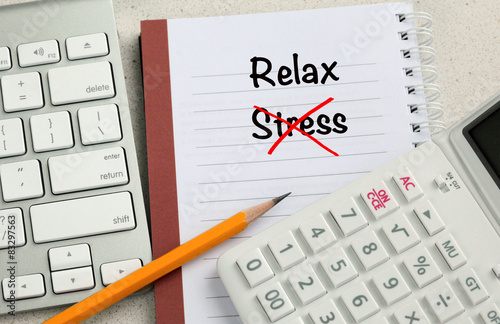 Obraz na płótnie relax concept with no stress, with office desk background