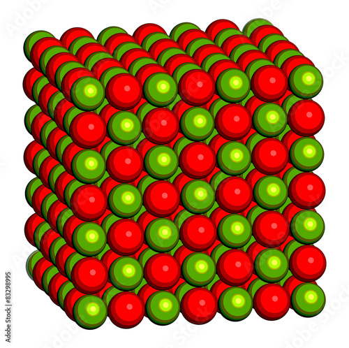 Calcium oxide (CaO, quicklime, burnt lime), crystal structure photo