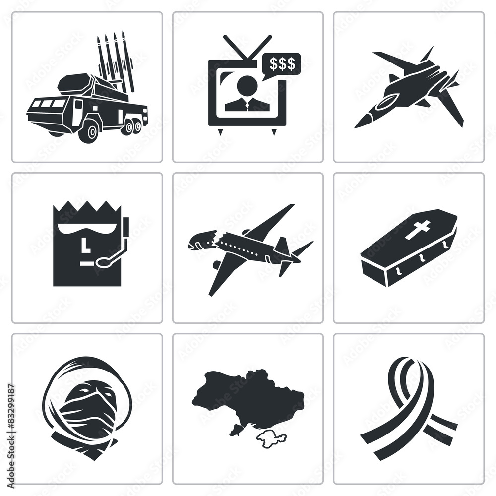 Fall Malaysian aircraft Icons Set