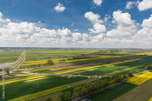 Spring landscape aerial photo 