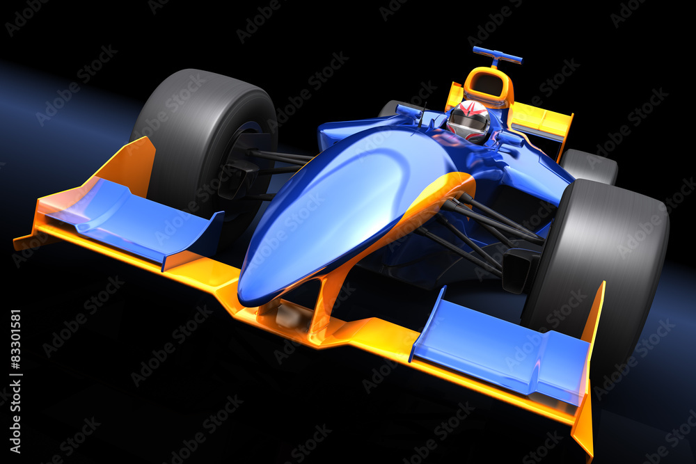 Generic blue race car