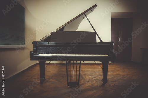 An Image of Music Room. Piano in class. photo