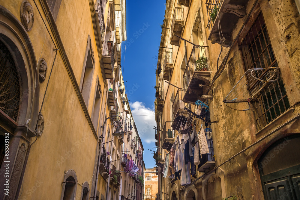 Cagliari, veduta del quartiere storico di Castello, Sardegna