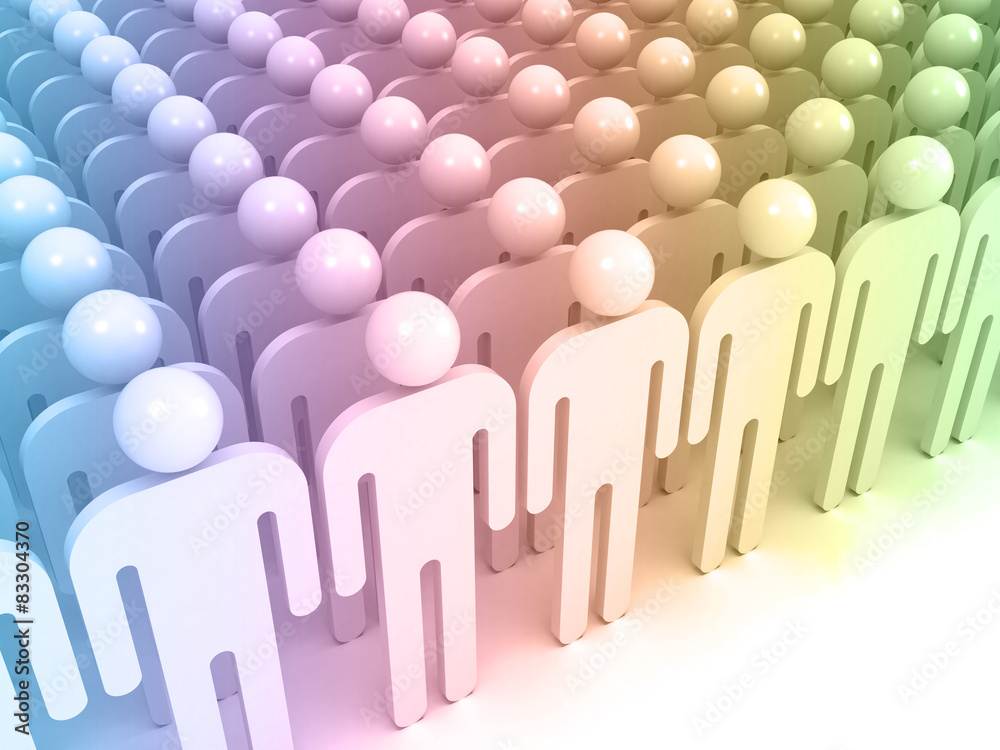 Schematic colorful abstract people standing Schematic colorful abstract people standing