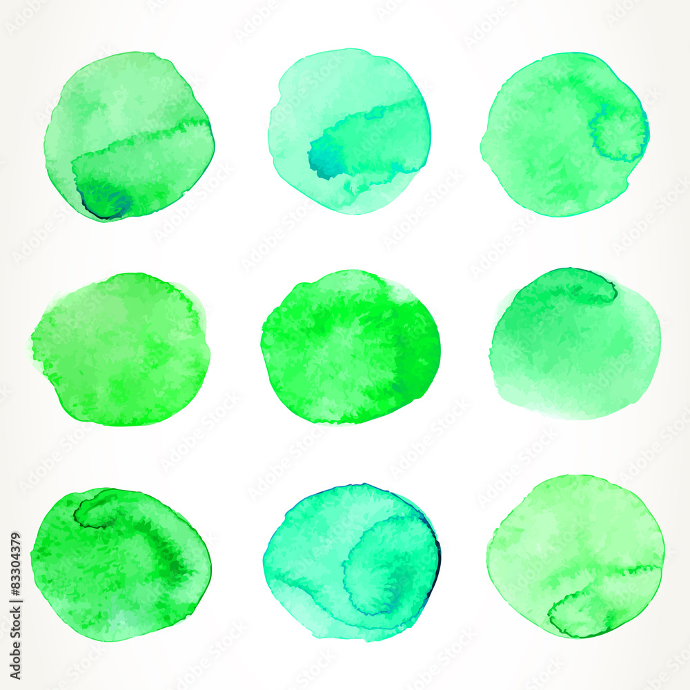 Green watercolor circles