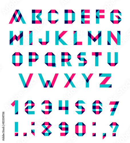Vector Set of Numbers and Letters - Alphabet
