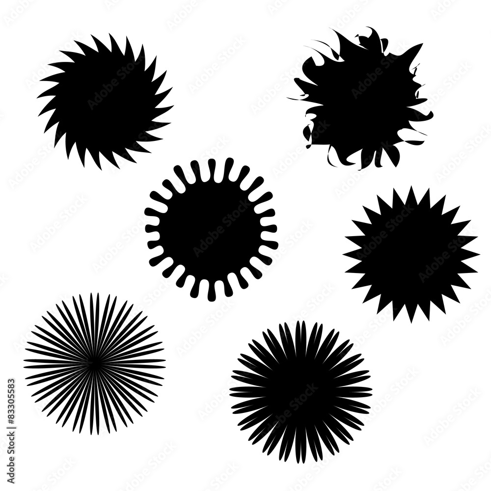 Set of sun based objects Set of sun based objects
