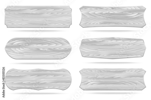Shapes white wooden sign boards