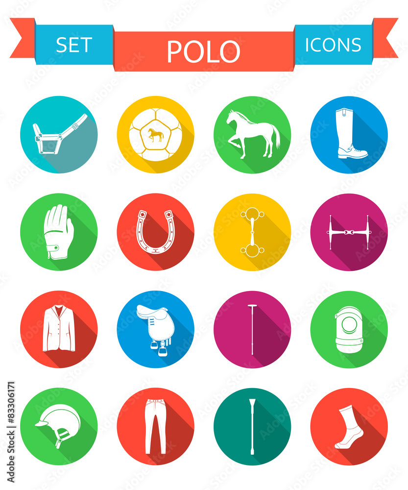 Vector Set of Icons and Sign of Polo Vector Set of Icons and Sign of Polo