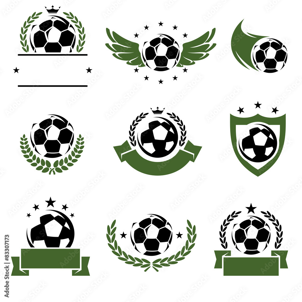 Football labels and icons set. Vector Football labels and icons set. Vector