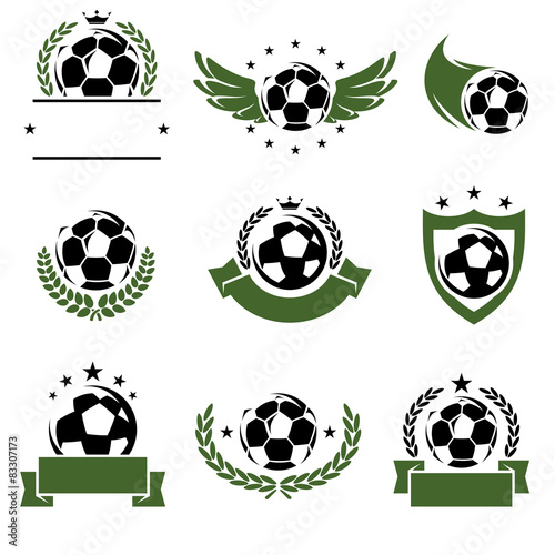 Football labels and icons set. Vector 