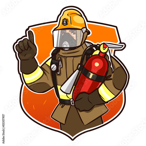 with the fire extinguisher