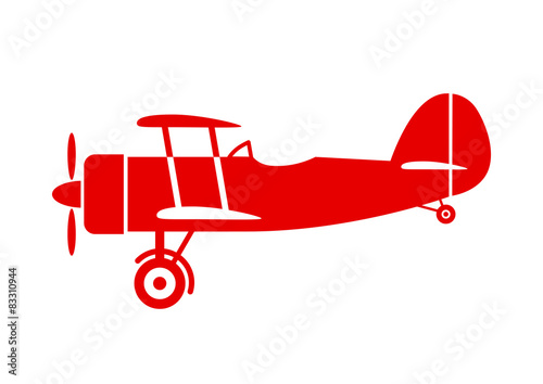 Red aircraft icon on white background