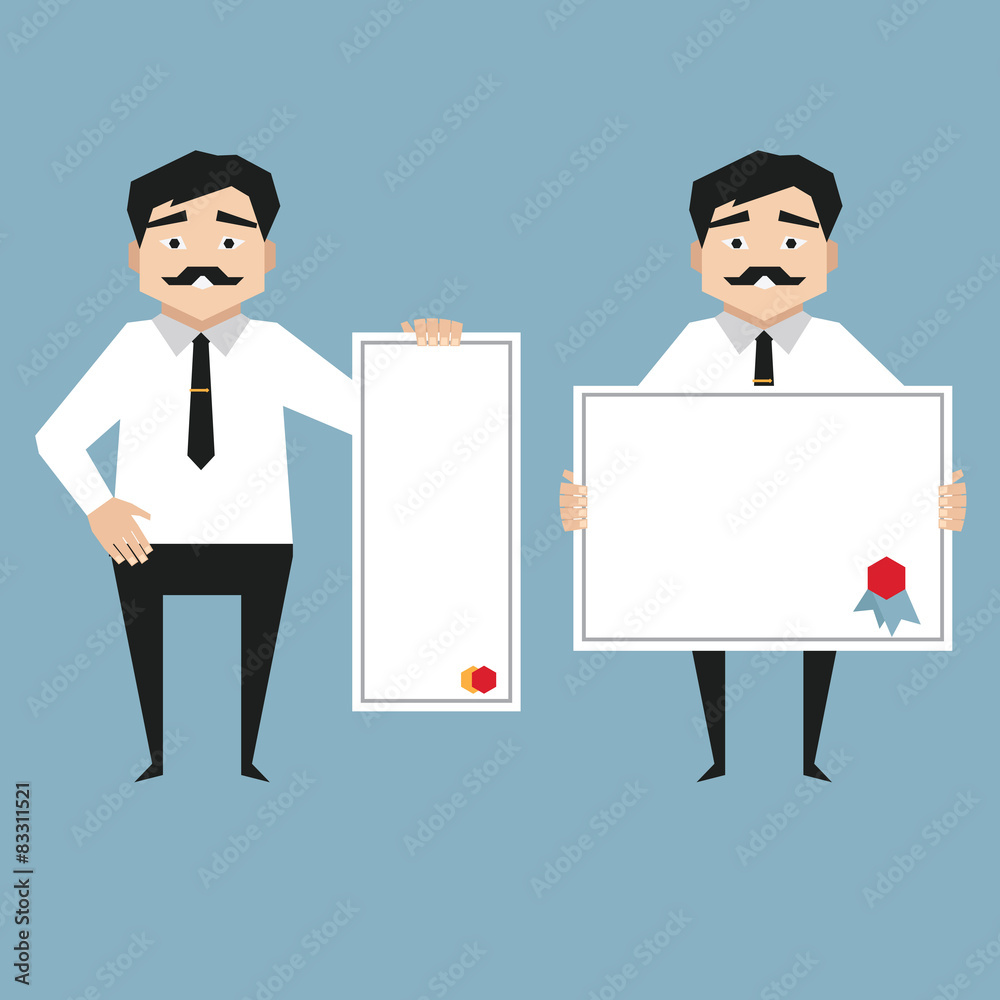 Man holding whiteboard Man holding whiteboard