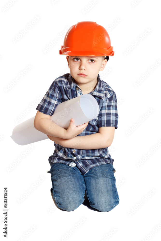 boy in the construction helmet boy in the construction helmet