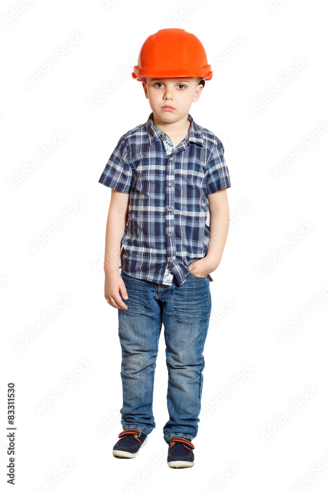 boy in the construction helmet boy in the construction helmet