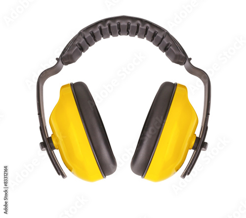 Protective ear muffs Isolated on a white background.