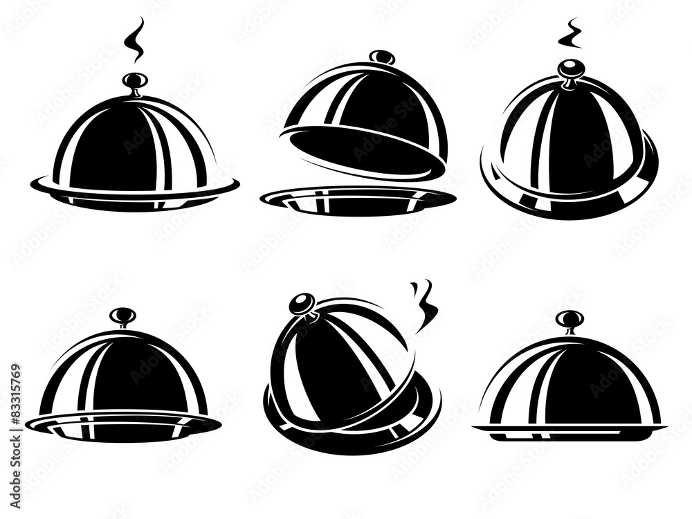 Fototapeta premium Cloche restaurant. Vector