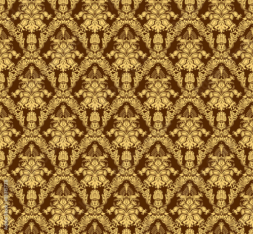 Vintage damask seamless background. Floral motif pattern.