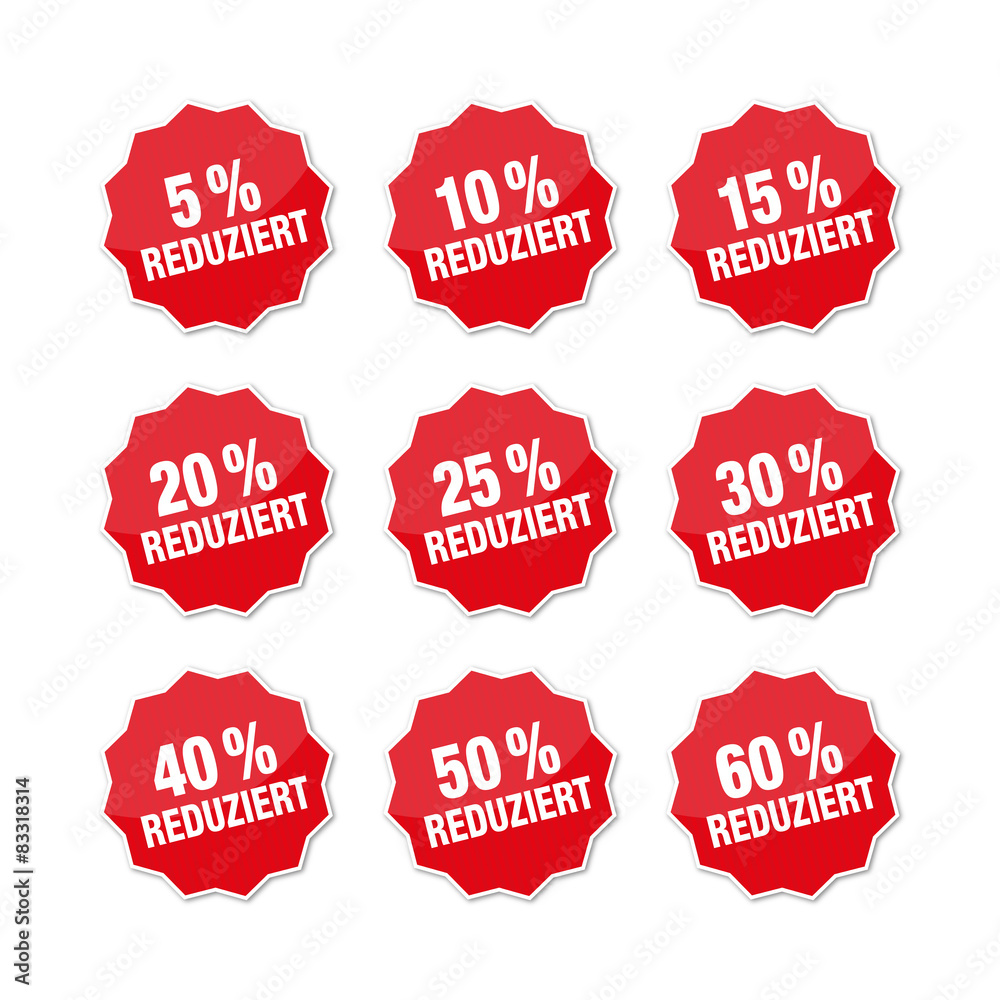 Button Set reduziert – Störer Stock-Vektorgrafik | Adobe Stock