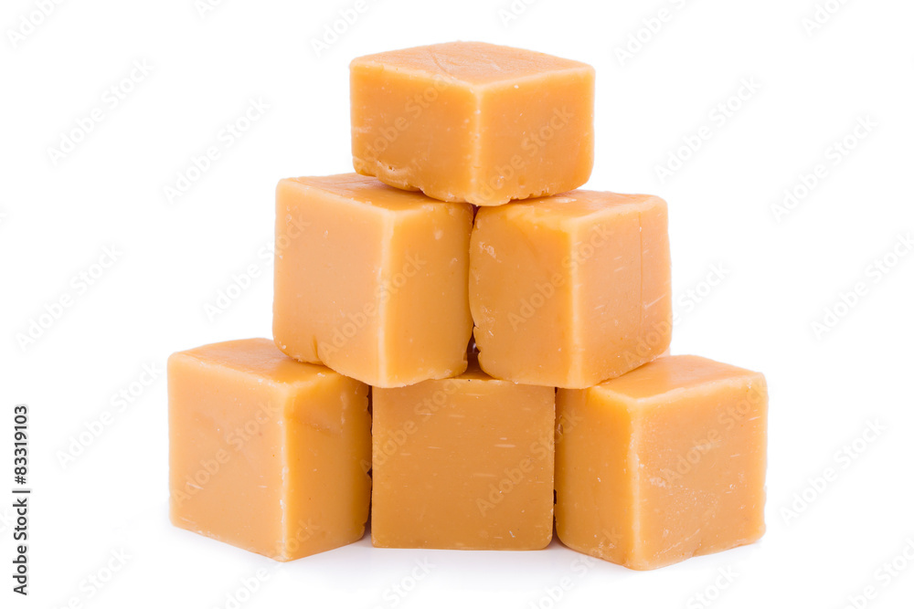Tasty toffees on a white background. Tasty toffees on a white background.