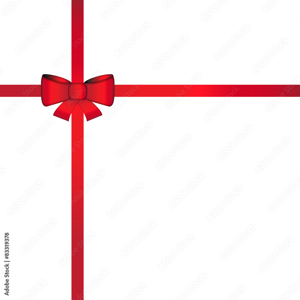 Fiocco rosso e nastro regalo incrociato Stock Vector | Adobe Stock