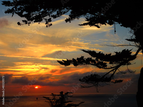 Sunset over Pacific Ocean