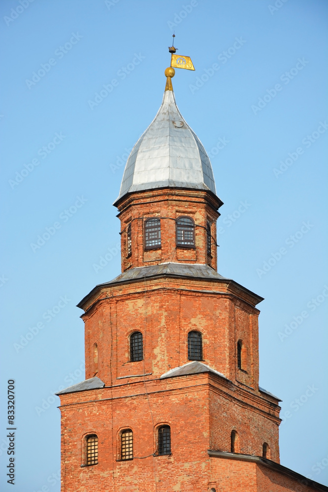 Kokuy tower of the Kremlin at the Veliky Novgorod