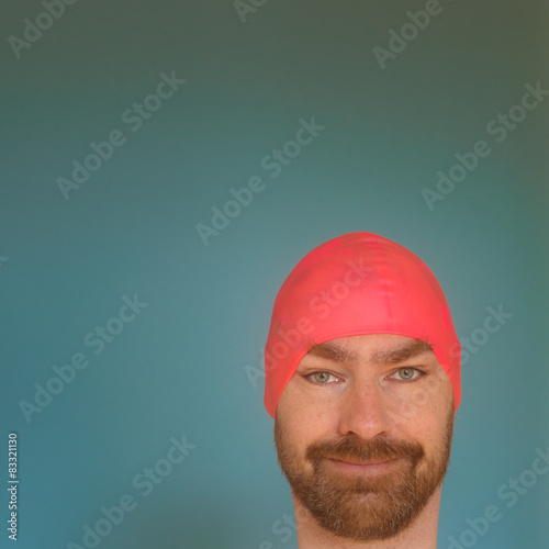 Pink bathing cap