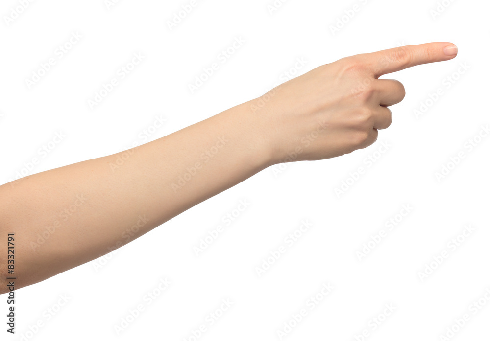 Isolated image with human hand shows gestures Isolated image with human hand shows gestures