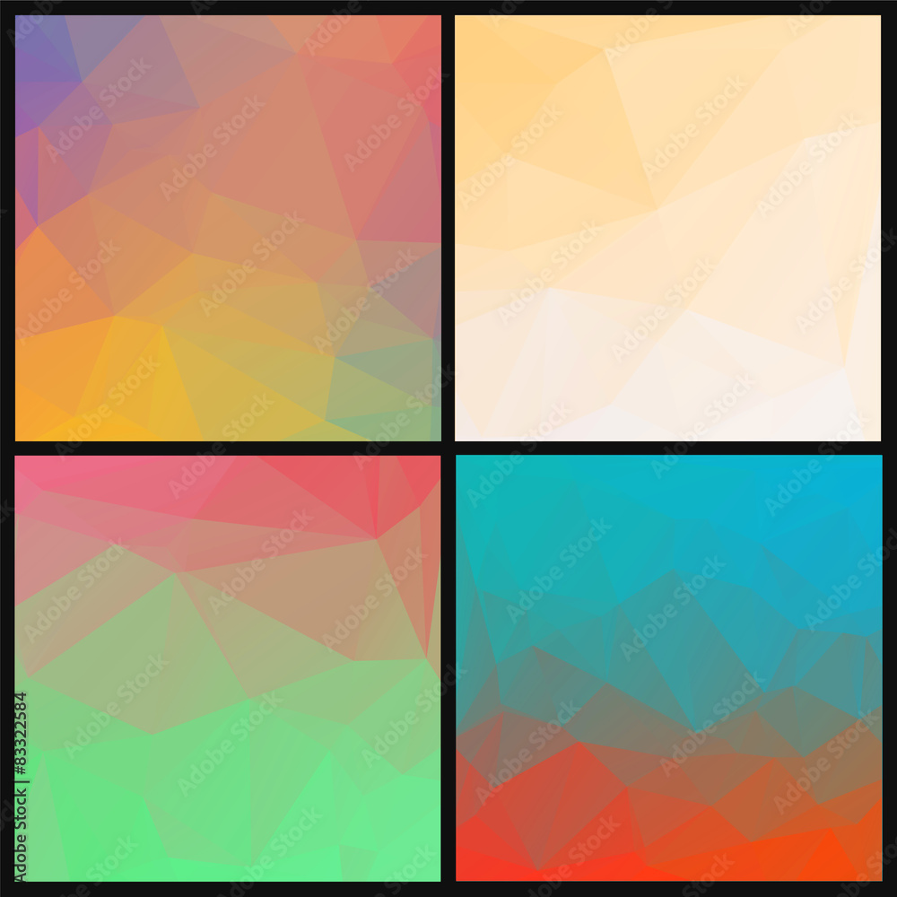 Set of abstract geometric triangles backgrounds.