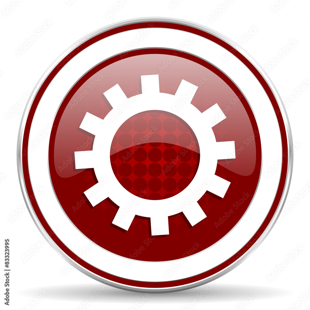 gear red glossy web icon