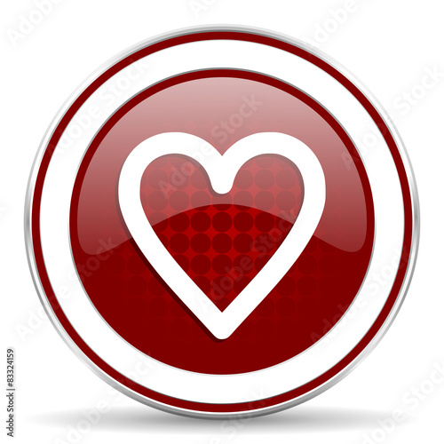 heart red glossy web icon